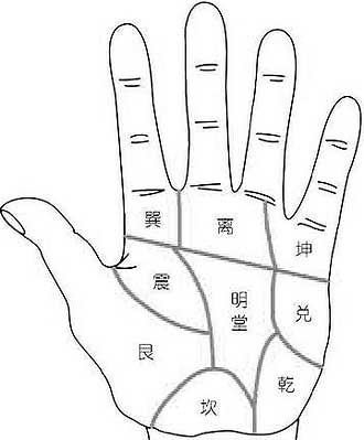 中国手相中的掌中八卦介绍